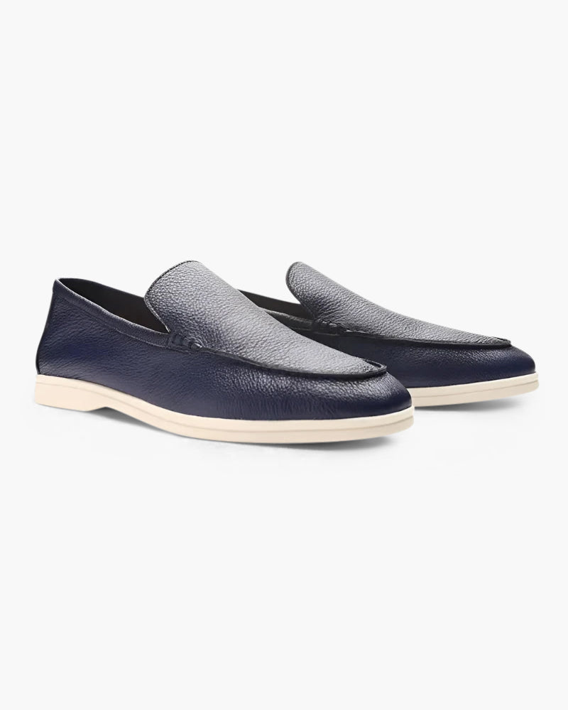 Oude geld koeienhuid leren loafers