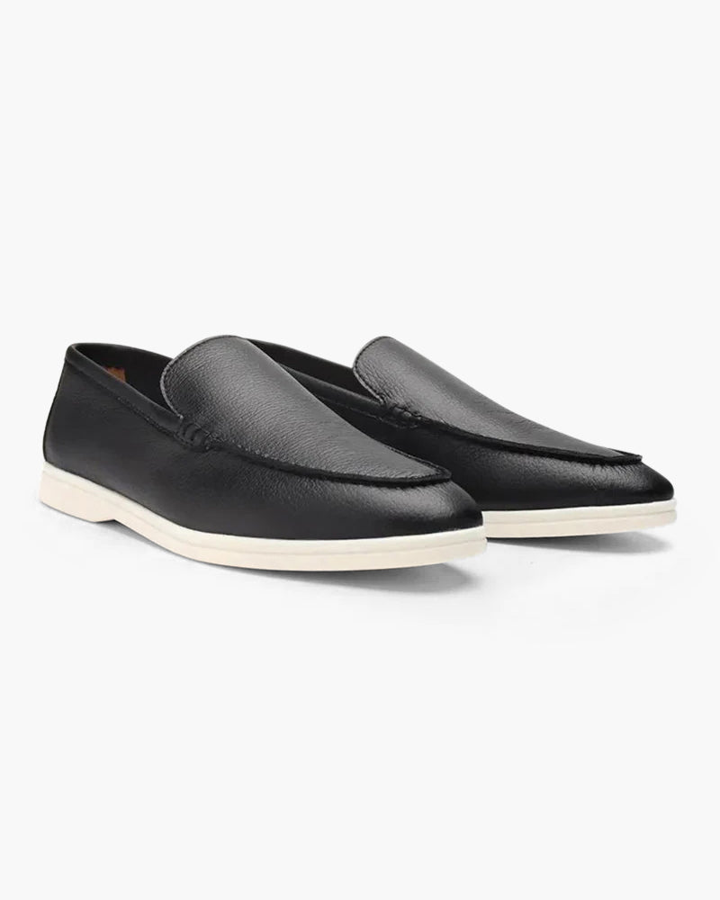 Oude geld koeienhuid leren loafers