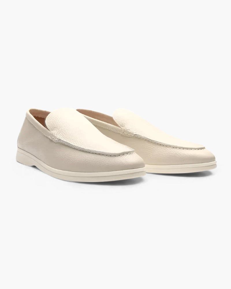 Oude geld koeienhuid leren loafers
