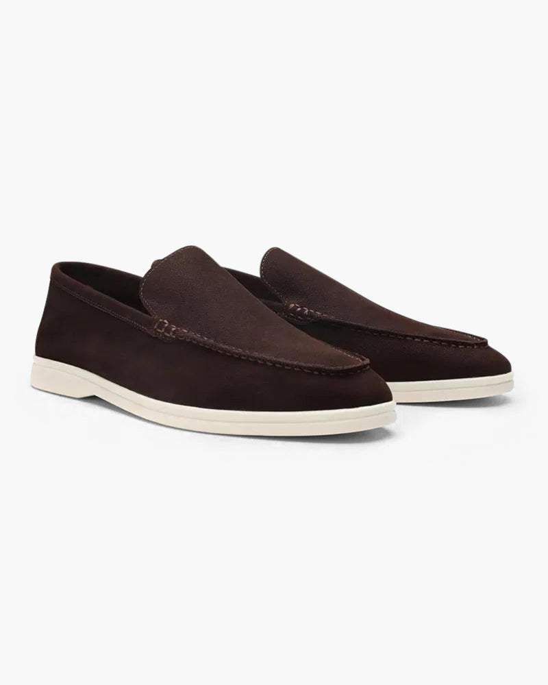Oude geld koeienhuid leren loafers