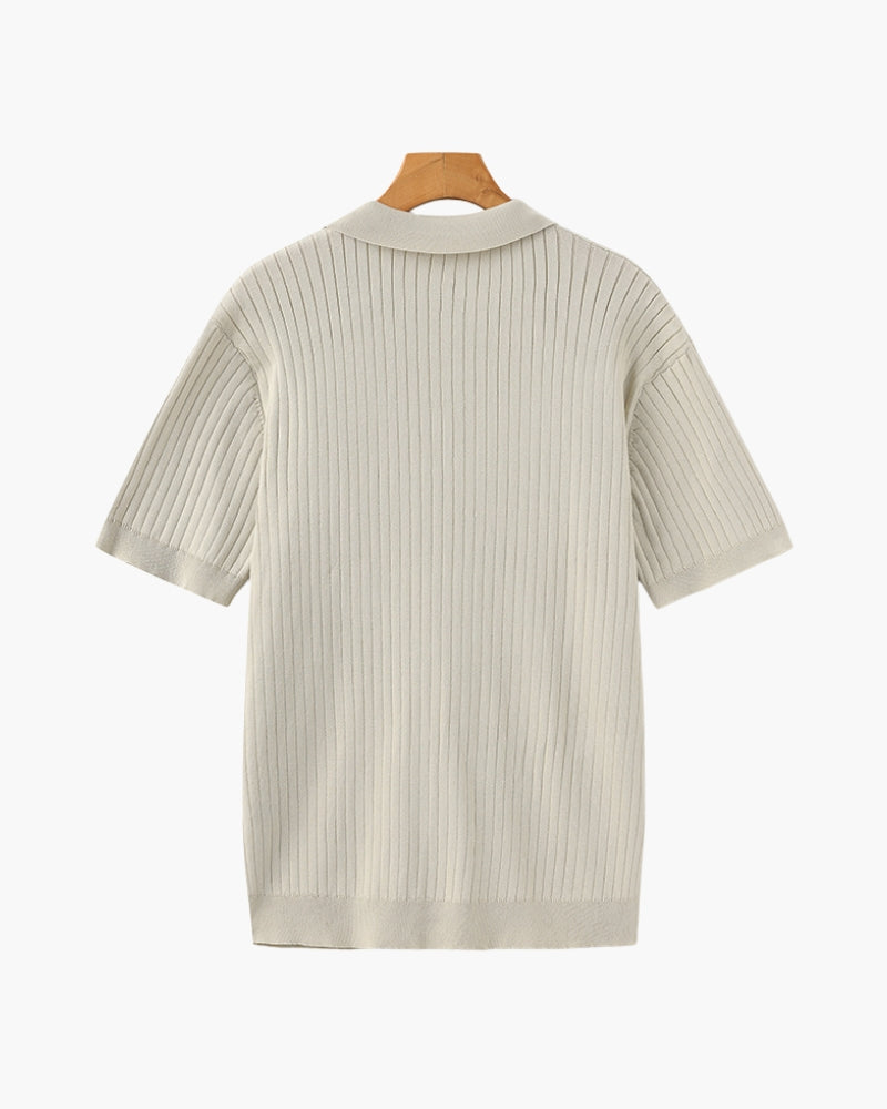 Premium geribbelde polo