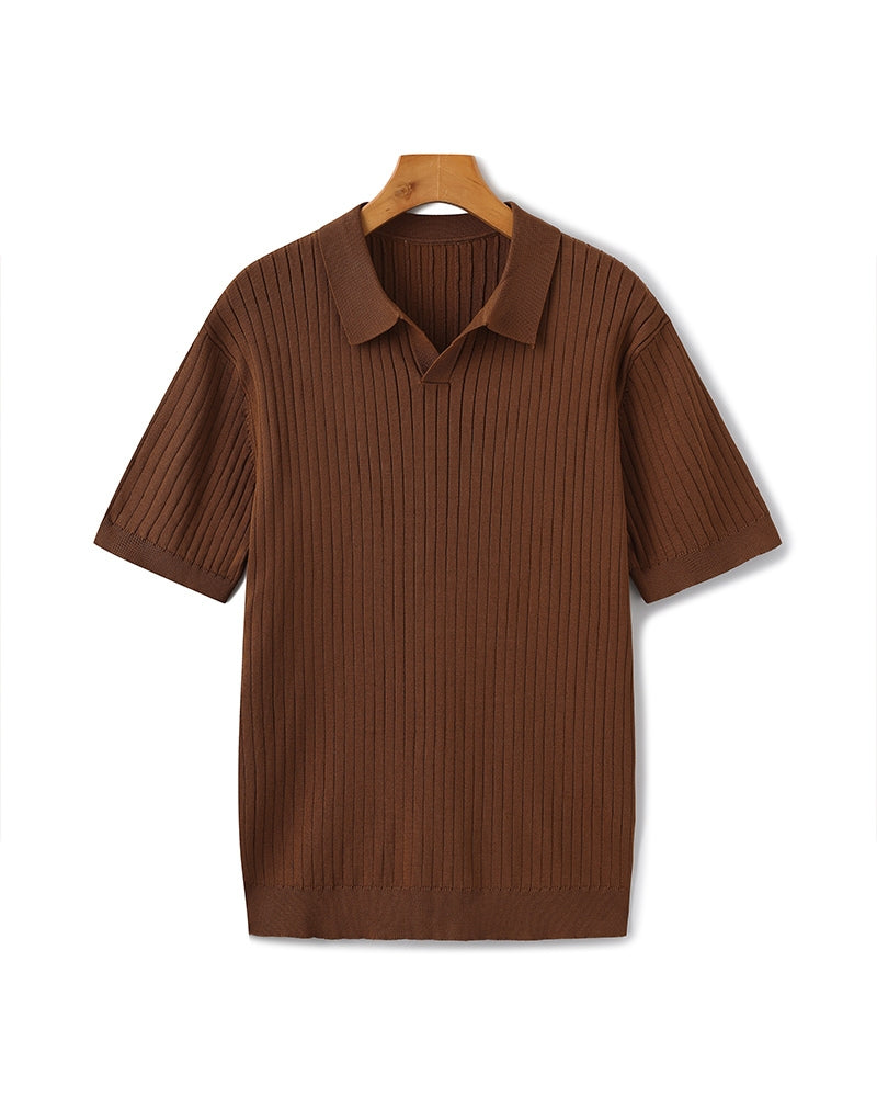 Premium geribbelde polo
