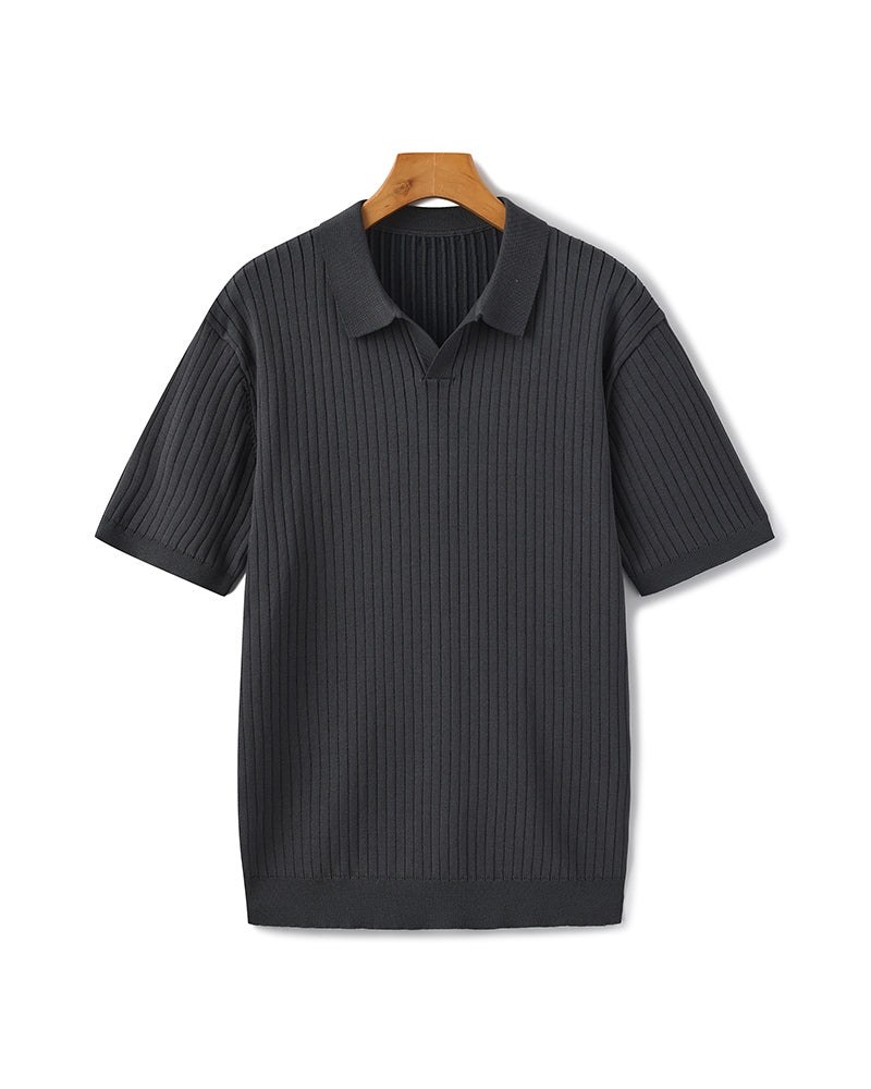 Premium geribbelde polo